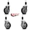 Service Caster 5'' Black Poly Wheel Swivel 1-3/8'' Expanding Stem Caster Set 2 Brakes, 4PK SCC-EX20S514-PPUB-BLK-2-TLB-2-138 - alternate 3